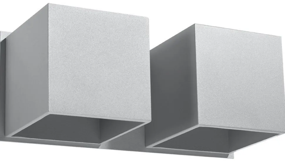 Aluminium Wandleuchte Grau eckig Up Down 2x G9 GEO