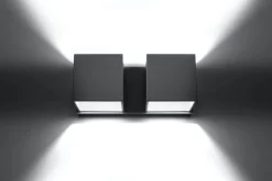 Aluminium Wandleuchte Grau eckig Up Down 2x G9 GEO