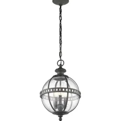 Antike Pendelleuchte Kugel Schirm Regenglas außen