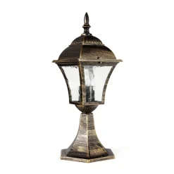 Antike Sockellampe Außen TOSCANA E27 Gold IP43