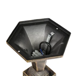 Antike Sockellampe Außen TOSCANA E27 Gold IP43