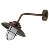 Antike Wandlampe aus Messing IP43 Maritim in Antik
