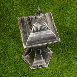 Antike Wegeleuchte Garten TOSCANA Silber regenfest