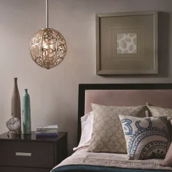 Arabesque Deckenleuchte Kugel Schirm Blattsilber