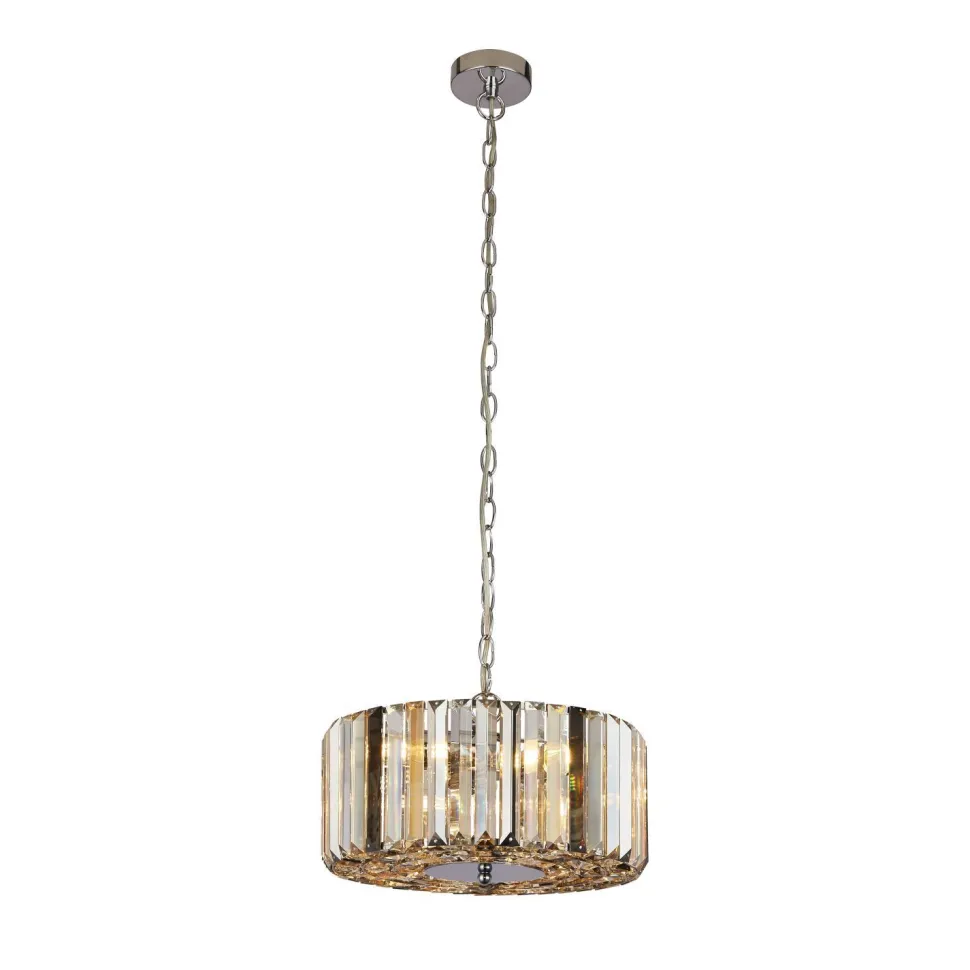 Art Déco Pendelleuchte rund Ø 35 cm Kristall Rauchglas