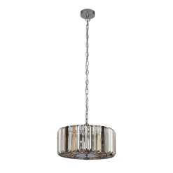 Art Déco Pendelleuchte rund Ø 35 cm Kristall Rauchglas