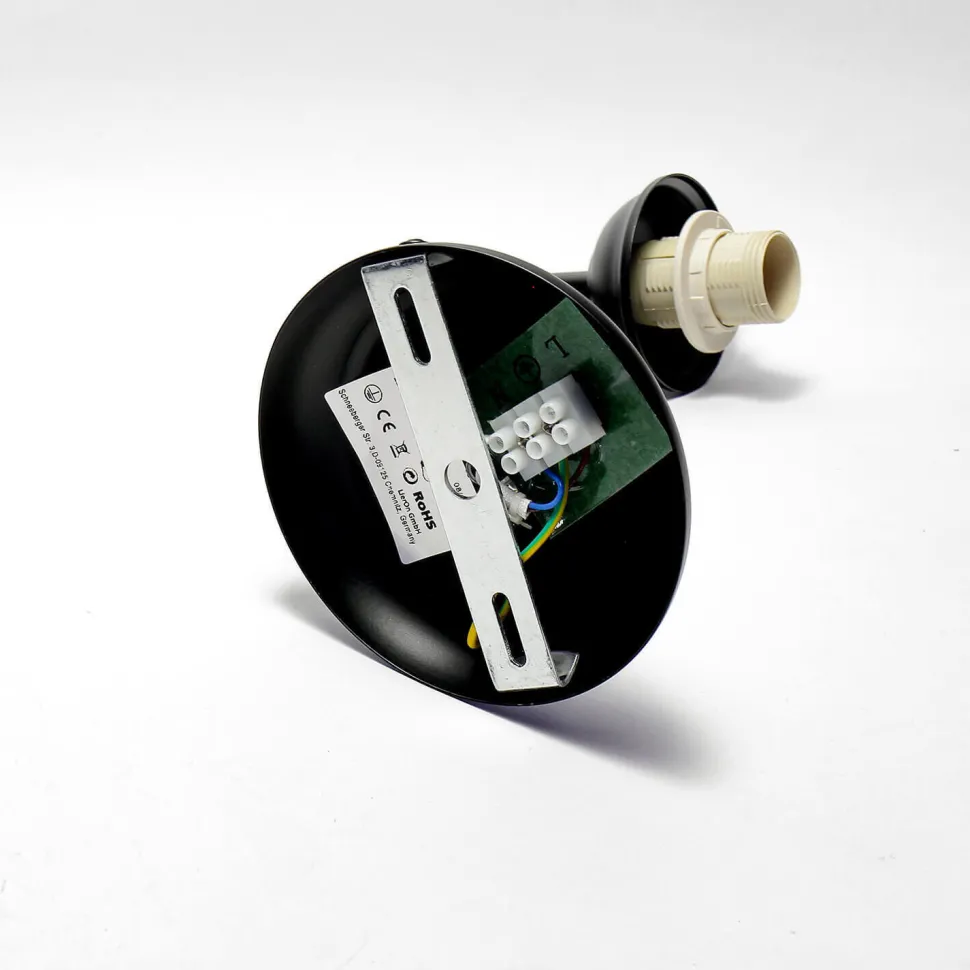 ATHEN Wandlampe Landhaus Schwarz Alabaster Glas