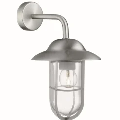 Außen Gartenlampe maritim Silber satiniert