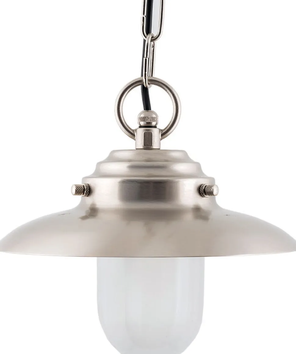 Außen Hängelampe Nickel Maritim IP54 Echt-Messing