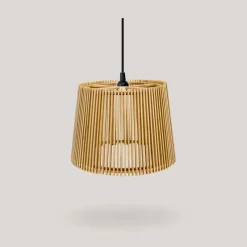 Außen Hängeleuchte Holzschirm E27 IP44 Ø 39 cm YOKKA