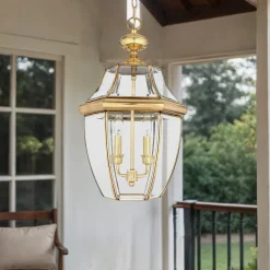 Außen Hängeleuchte Messing Glas verstellbar rostfrei