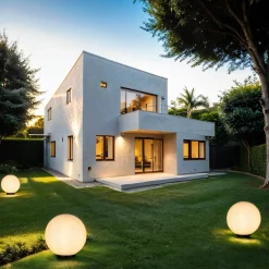 Außen Kugellampe Ø30 cm Weiß IP44 E27