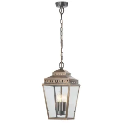 Außen Pendelleuchte FREDDIE Messing Glas rostfrei