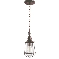 Außen Pendelleuchte in Bronze Glas Metall Ø15cm