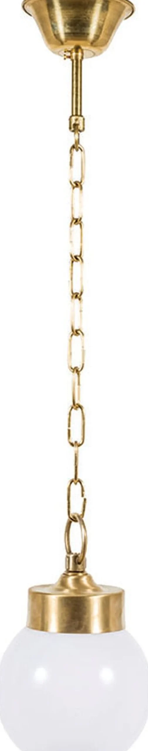 Außen Pendelleuchte Kugel Schirm Weiß Ø22cm Messing