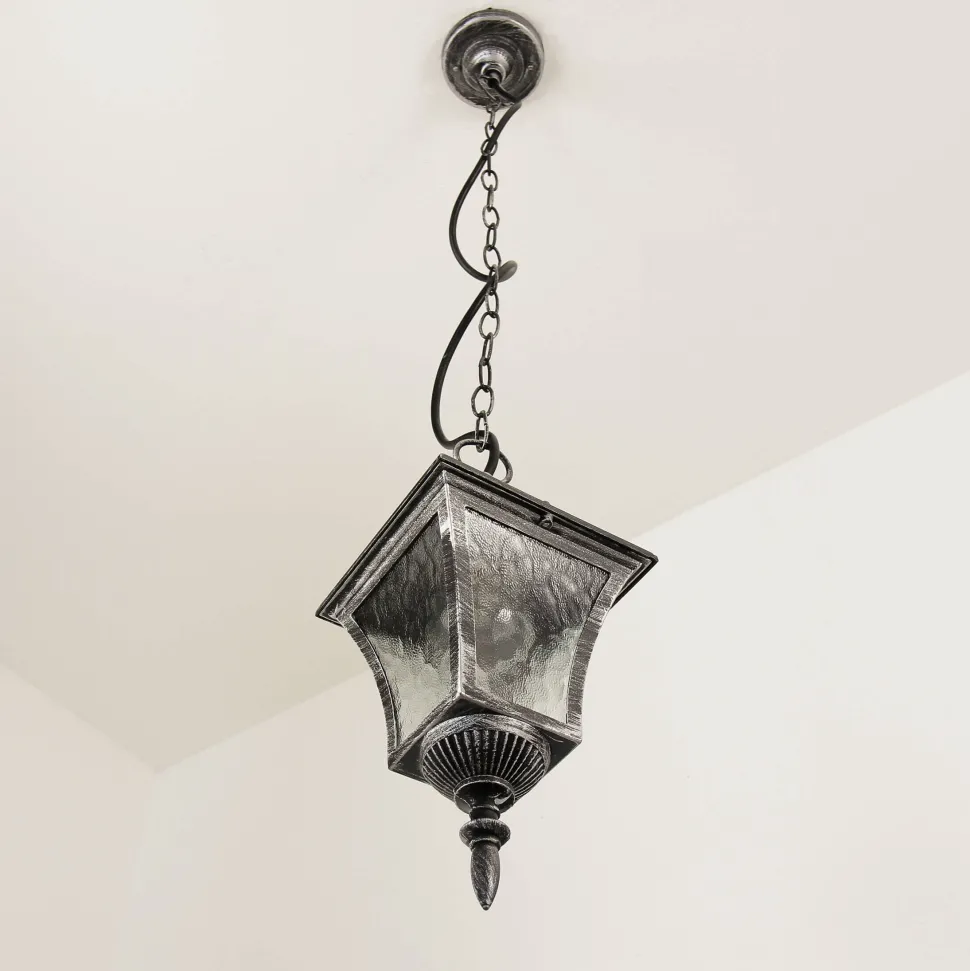 Außen Pendelleuchte Silber Antik regenfest TOSCANA