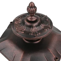 Außen Stehlampe Bronze Antik Ornament Glas E27 AMUR