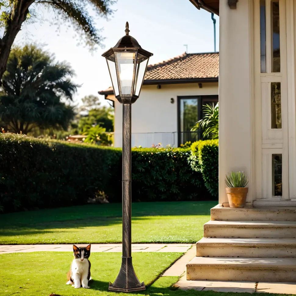 Außen Stehleuchte Schwarz Kupfer wetterfest 1,13m BRISTOL II