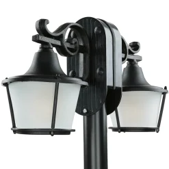 Außen Stehleuchte Schwarz 2-flmg rustikal OTHONOI