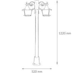 Außen Stehleuchte Schwarz 2-flmg rustikal OTHONOI