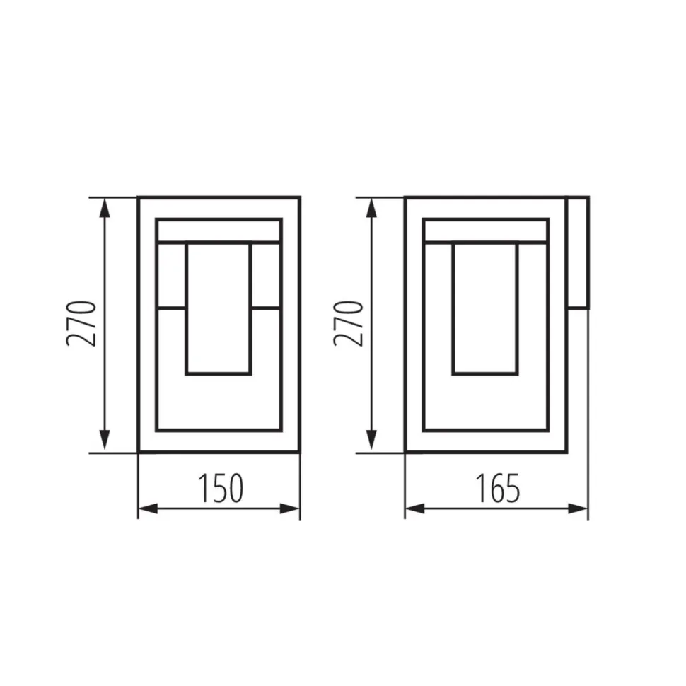 Außen Wandlampe Aluminium eckig IP44 Modern Schwarz