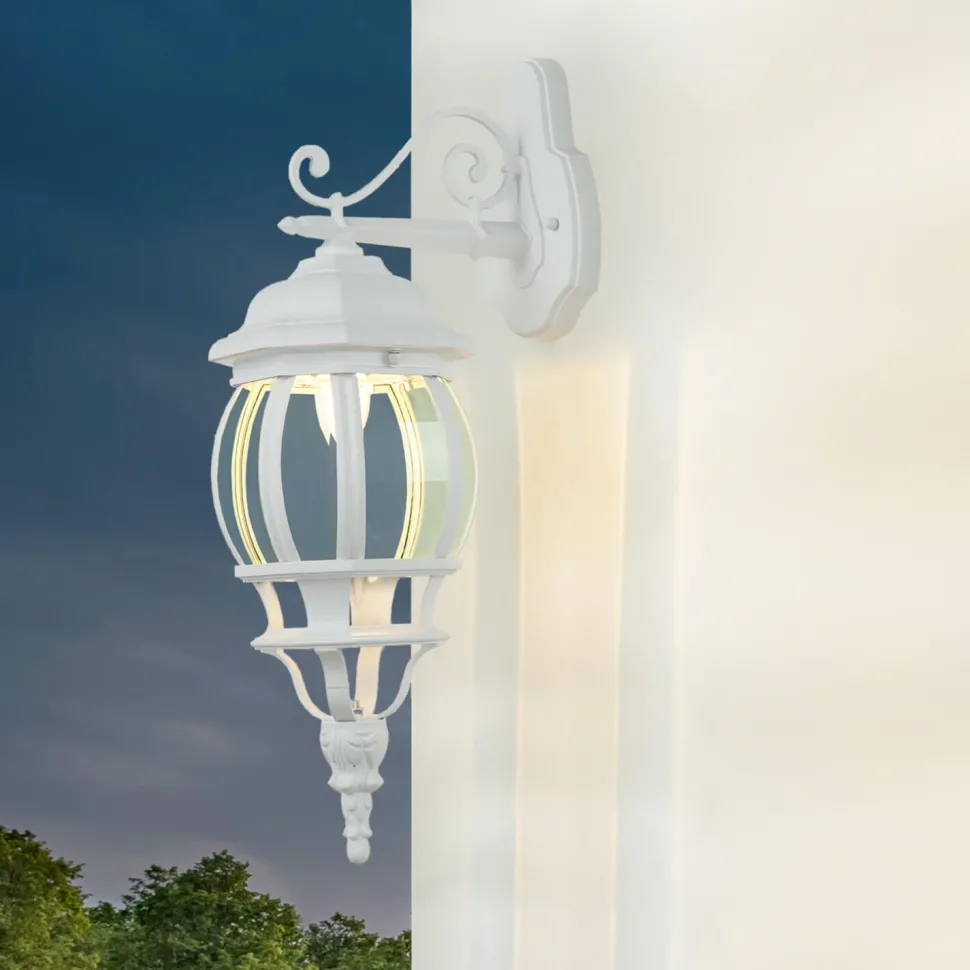 Außen Wandlampe BREST Gartenlaterne weiß wetterfest