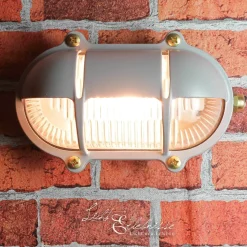 Außen Wandlampe Grau aus Echt-Messing SKIATHOS