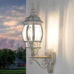 Außen Wandleuchte BREST in Weiß Gold IP44