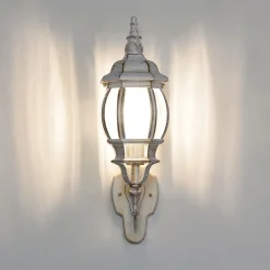 Außen Wandleuchte BREST in Weiß Gold IP44