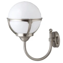 Außen Wandleuchte Messing in Nickel IP43 Haus Hof