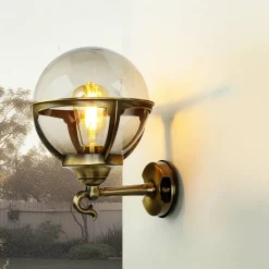 Außen Wandleuchte Messing Vintage IP43 Haus Hof