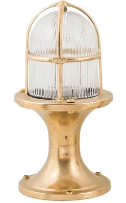 Außen Wegbeleuchtung Messing Riffelglas H:28cm IP54