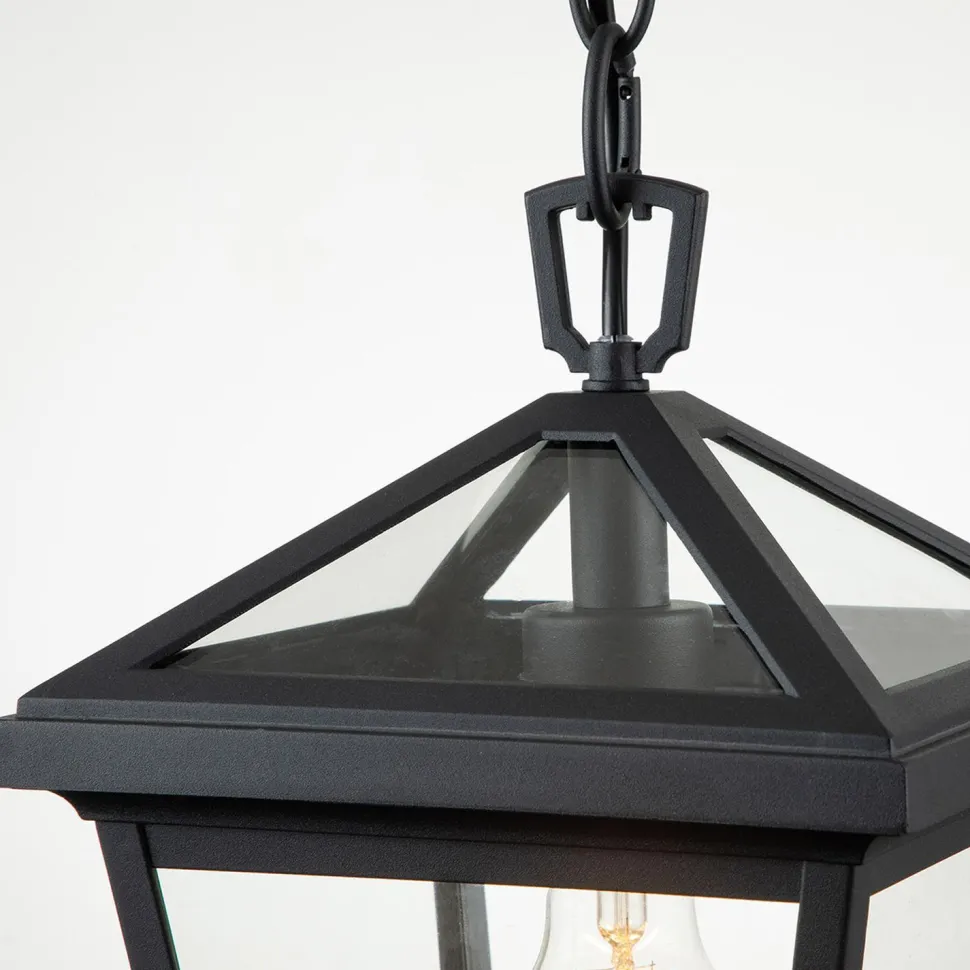 Außenlampe E27 IP44 B: 20,3 cm Schwarz hängend