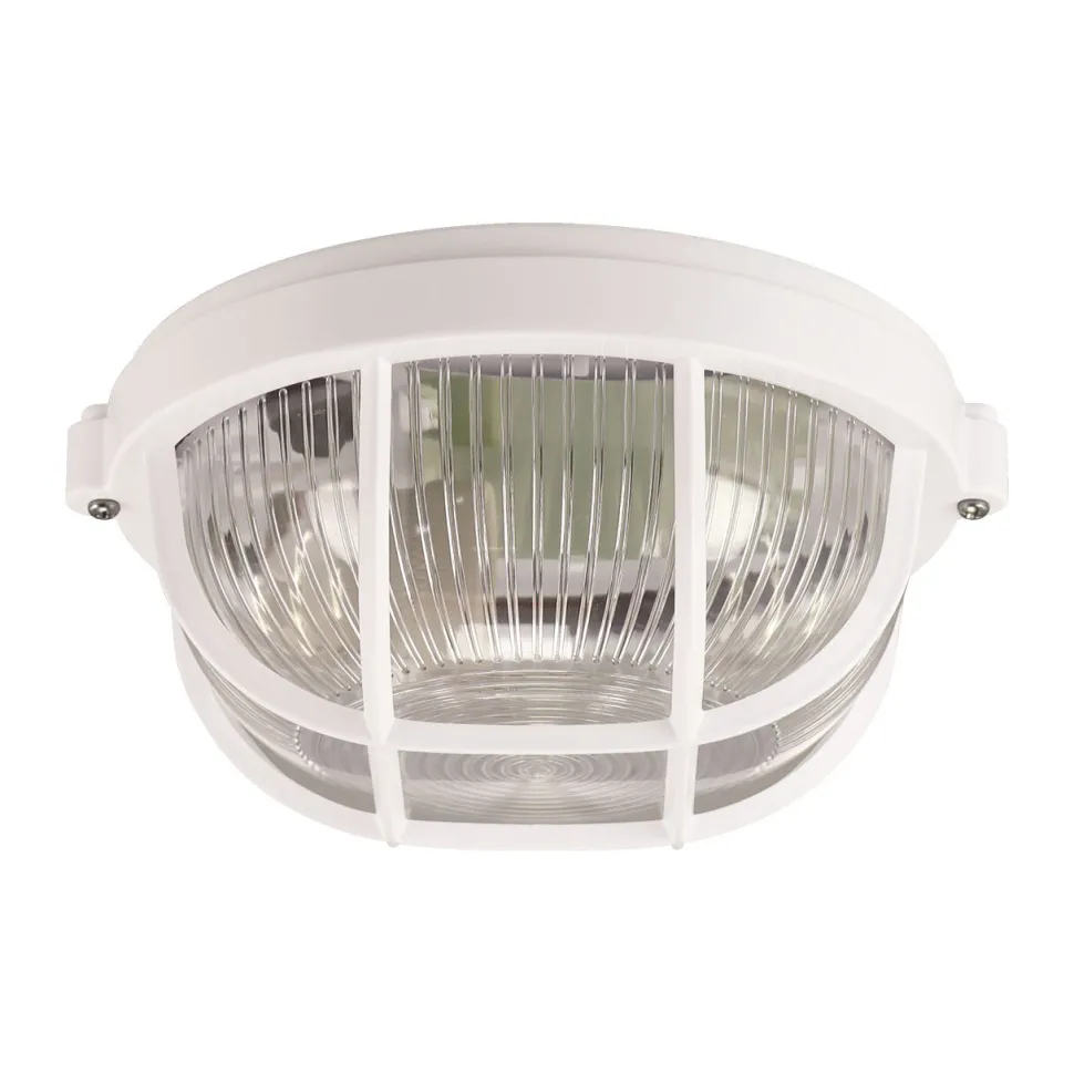 Außenlampe E27 Maritim rund Ø 18 cm klein IP65 Weiß