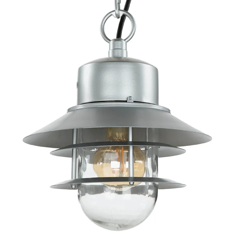 Außenlampe Edelstahl E27 IP44 in Silber Maritim