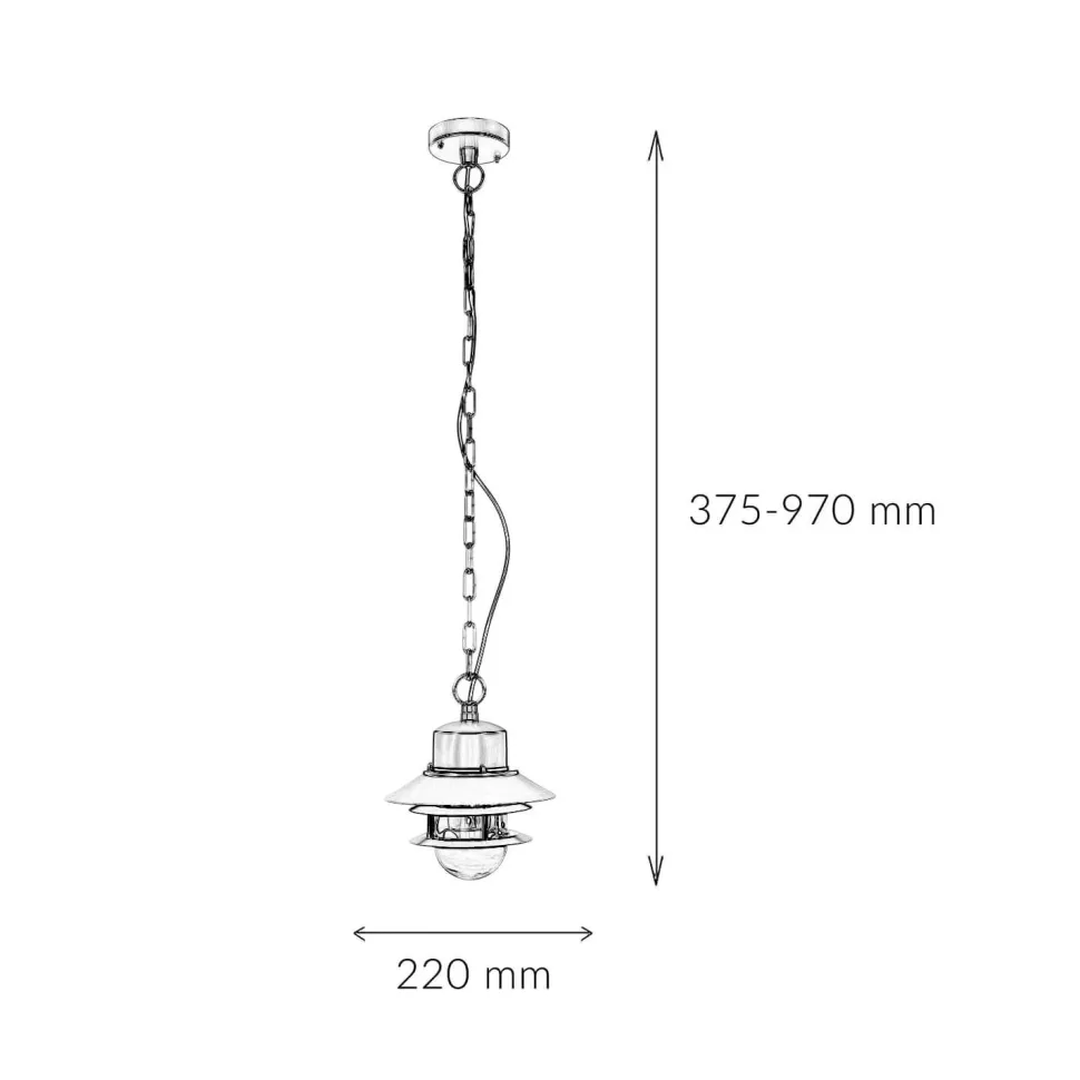 Außenlampe Edelstahl E27 IP44 in Silber Maritim