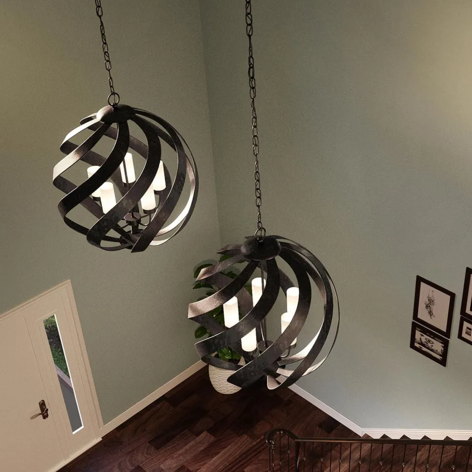 Außenlampe hängend Ø 66 cm groß höhenverstellbar IP44 E14