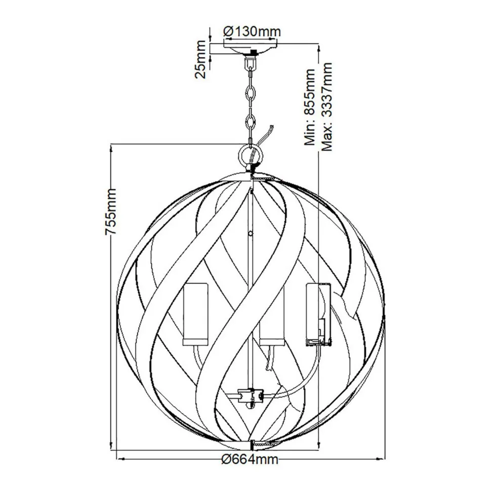 Außenlampe hängend Ø 66 cm groß höhenverstellbar IP44 E14