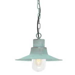 Außenlampe Hängend aus Messing Grün antik Maritim