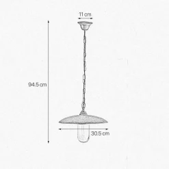 Außenlampe hängend IP44 E27 Ø 30,5 cm Echt-Messing