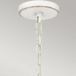 Außenlampe hängend Korbschirm E27 IP44 Ø 40,5 cm Weiß Antik