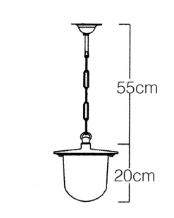 Außenlampe hängend Messing Glas H: max. 75 cm IP44 E27
