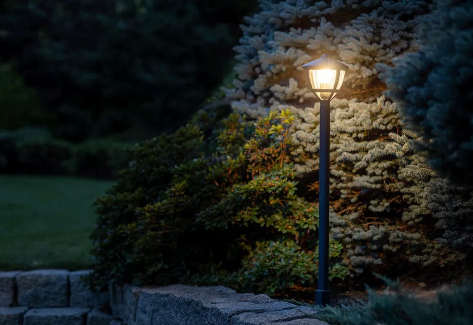 Außenlampe IP44 100 cm Schwarz Aluminium Modern E27