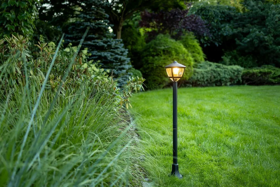 Außenlampe IP44 100 cm Schwarz Aluminium Modern E27