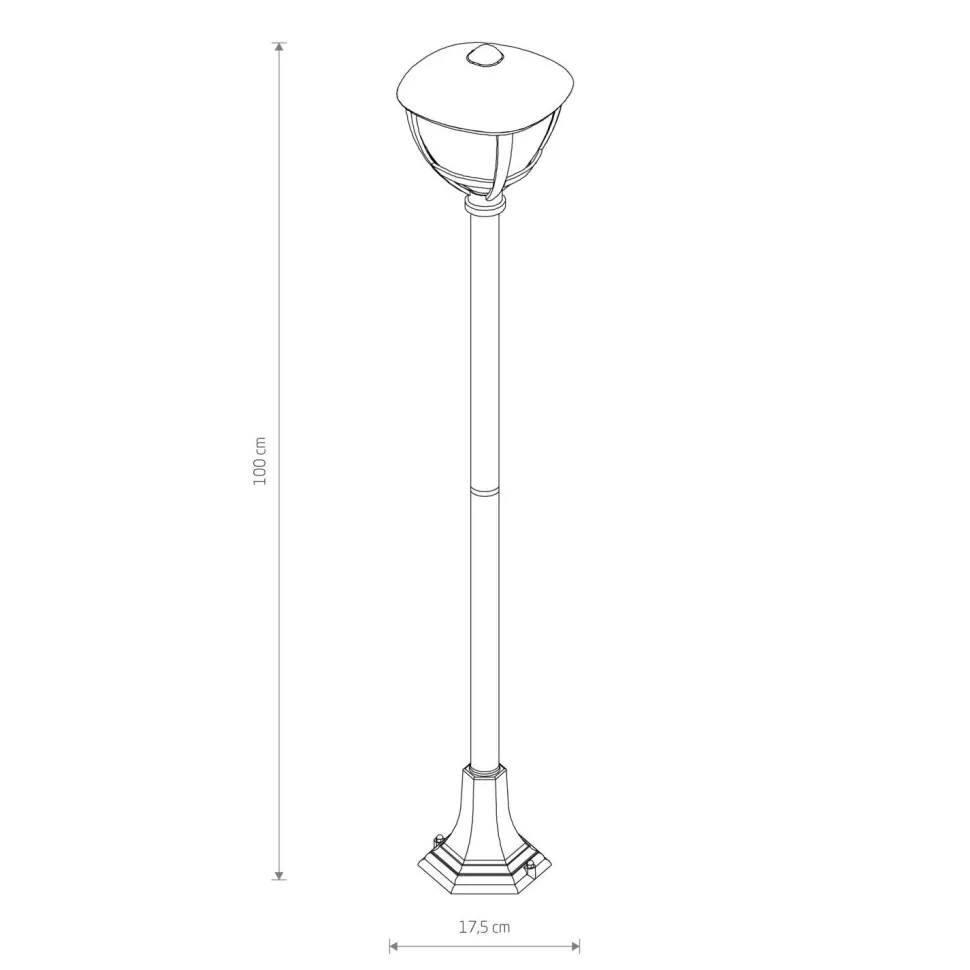 Außenlampe IP44 100 cm Schwarz Aluminium Modern E27