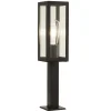 Außenlampe IP44 E27 45 cm Schwarz Glas Edelstahl Modern