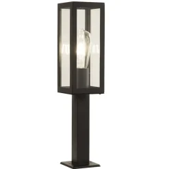Außenlampe IP44 E27 45 cm Schwarz Glas Edelstahl Modern