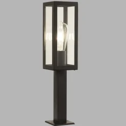 Außenlampe IP44 E27 45 cm Schwarz Glas Edelstahl Modern