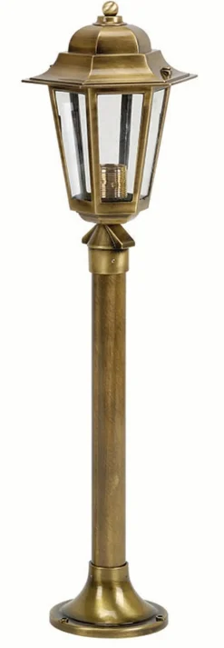 Außenlampe Messing H:73cm Rustikal Weg Garten