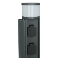 Außenlampe mit Steckdose Anthrazit 46,5cm blendarm